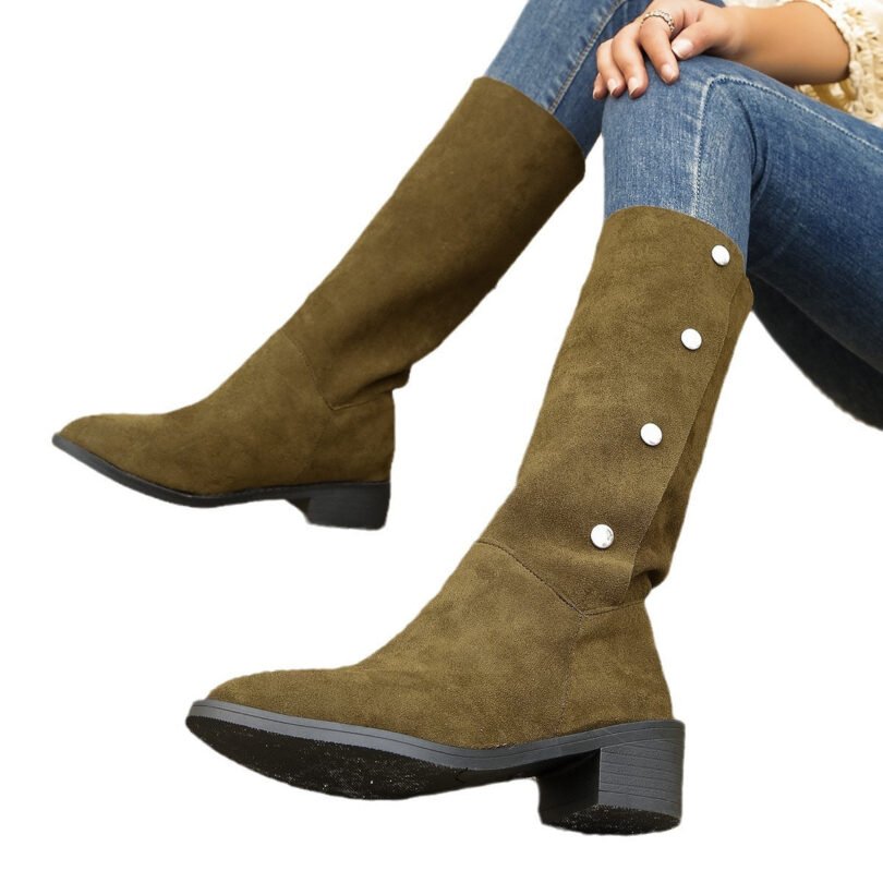 Versatile Riding European And American Trendy Unique Mid-calf Boots - Image 7